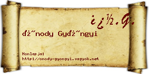 Ónody Gyöngyi névjegykártya
