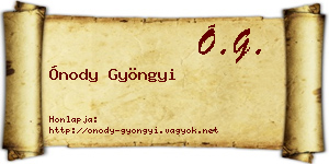 Ónody Gyöngyi névjegykártya